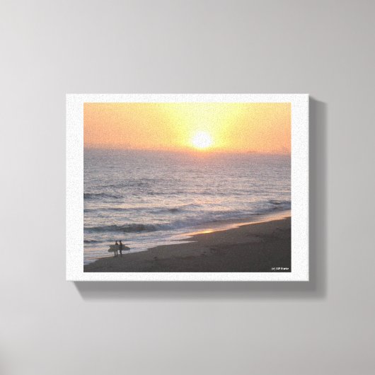 Zonsondergang Surfers Canvas Afdruk (Voorkant)