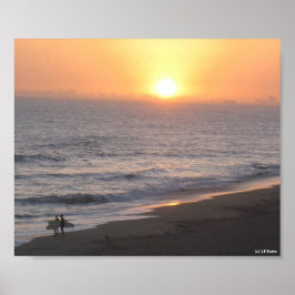 Zonsondergang Surfers Poster