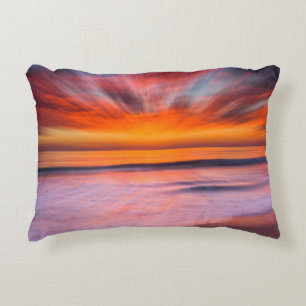 Zonsondergang Tamarack Beach   Carlsbad, CA Decoratief Kussen