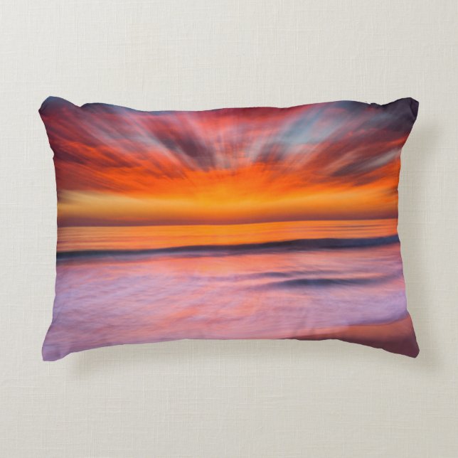 Zonsondergang Tamarack Beach | Carlsbad, CA Decoratief Kussen (Voorkant)