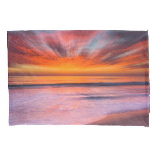 Zonsondergang Tamarack Beach | Carlsbad, CA Kussensloop (Voorkant-Links)