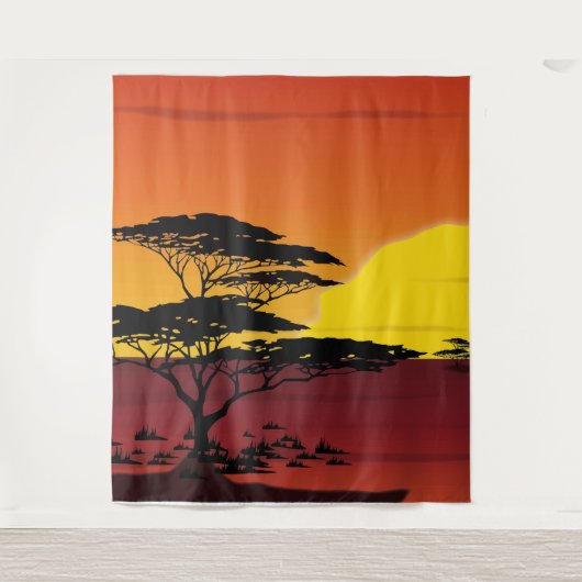 Zonsondergang Tapijt Wandkleed (Voorkant)