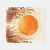 Zonsondergang Tarwegras Boho Zonsopgang Fleece Deken (Voorkant (Horizontaal))