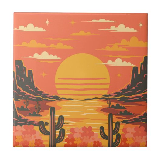 Zonsondergang Tegeltje (Voorkant)