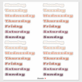 Zonsondergang Terracotta Dagen van de Week Planner Sticker