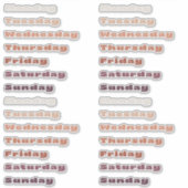 Zonsondergang Terracotta Dagen van de Week Planner Sticker (Voorkant)