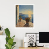 Zonsondergang Terras Canvas, Middellandse Zee Uitz Poster (Thuiskantoor)