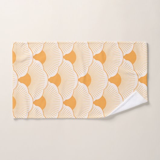 Zonsondergang, tonaal sinaasappel, betontextuur bad handdoek (Handdoek)