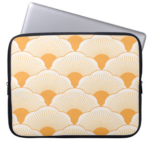 Zonsondergang, tonaal sinaasappel, betontextuur laptop sleeve