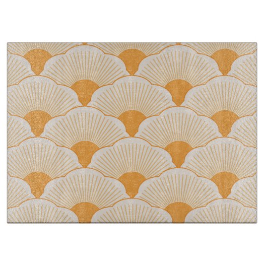 Zonsondergang, tonaal sinaasappel, betontextuur snijplank (Voorkant)