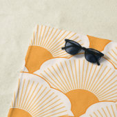 Zonsondergang, tonaal sinaasappel, betontextuur strandlaken (In situ)