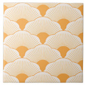 Zonsondergang, tonaal sinaasappel, betontextuur tegeltje (Voorkant)