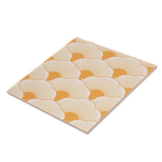 Zonsondergang, tonaal sinaasappel, betontextuur tegeltje (Zijkant)