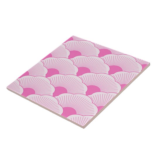 Zonsondergang, tonale roze, betonnen textuur tegeltje (Zijkant)