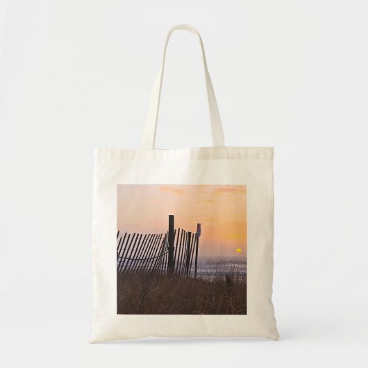 zonsondergang Tote Bag met hek (Voorkant)
