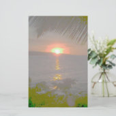 Zonsondergang tropisch landschap briefpapier (Staand voorkant)