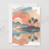 Zonsondergang Tropisch Rotsjacht Bootfeest Kaart (Achterkant)