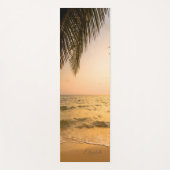 Zonsondergang Tropisch Strand Palmboom Yogamat (Voorkant)