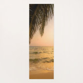 Zonsondergang Tropisch Strand Palmboom Yogamat (Achterkant)