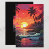 Zonsondergang Tropisch Strand Paradijs Eiland Briefpapier (Voorkant / Achterkant)