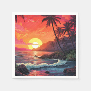 Zonsondergang Tropisch Strand Paradijs Eiland  Servet