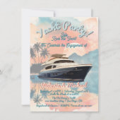 Zonsondergang Tropische Rock Jacht Boot Feest Kaart (Voorkant)
