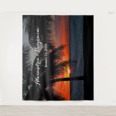 Zonsondergang Trouwfoto booth achtergrond personal Wandkleed (Voorkant)