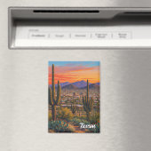 Zonsondergang Tuscon Silhouette Arizona Reizen Magneet (Insitu (Vaatwasser))