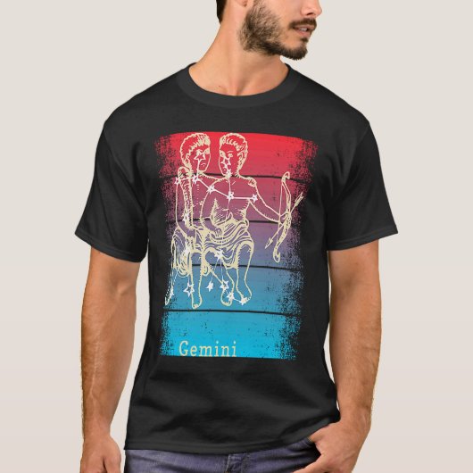 Zonsondergang Tweelingen Zodiac T-shirt (Voorkant)