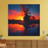 Zonsondergang Uitzicht Landschap Twee Canvas Afdruk (Insitu (Woonkamer))