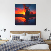 Zonsondergang Uitzicht Landschap Twee Canvas Afdruk (Insitu (Slaapkamer))
