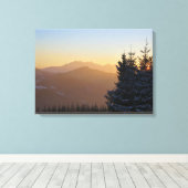 Zonsondergang uitzicht van de Tatra Canvas Afdruk (Insitu (Houten vloer))