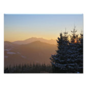 Zonsondergang uitzicht van de Tatra Foto Afdruk (Voorkant)