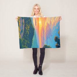 Zonsondergang Uitzicht vanaf de berg Jerai Fleece Deken