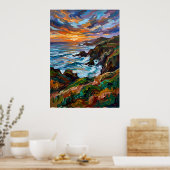 Zonsondergang Vallei Landschap Poster (Keuken)