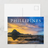 Zonsondergang van Baai van El Nido Briefkaart (Voorkant / Achterkant)