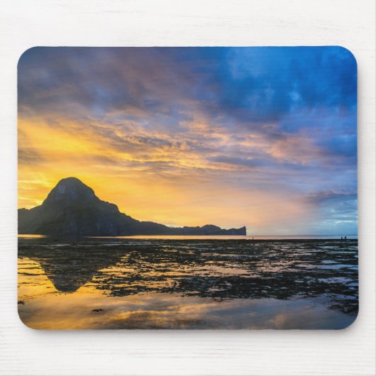 Zonsondergang Van De Baai Van El Nido Muismat (Voorkant)