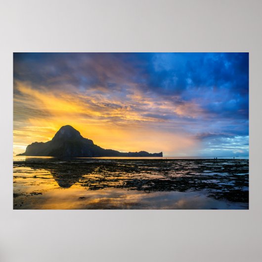 Zonsondergang van de Baai van El Nido Poster (Voorkant)