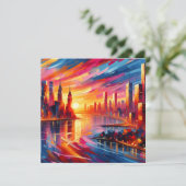 ZONSONDERGANG VAN DE STAD KAART (Staand voorkant)