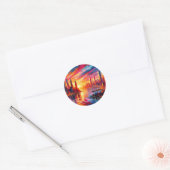 ZONSONDERGANG VAN DE STAD RONDE STICKER (Envelop)