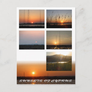 Zonsondergang van het briefkaart Cyprus