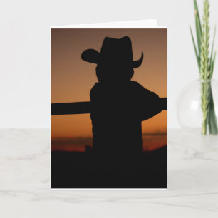 Zonsondergang van het Silhouet van de Cowboy van Kaart