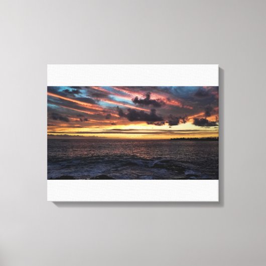 Zonsondergang van Kailua-Kona Hawaï Canvas Afdruk (Voorkant)