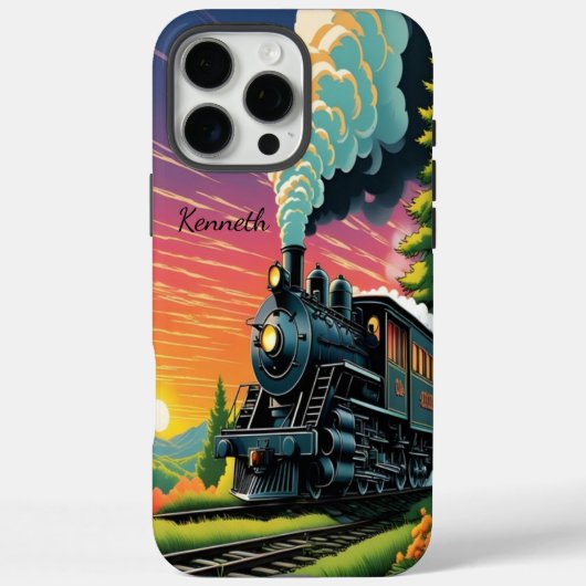 Zonsondergang van stoommachine Case-Mate iPhone case (Achterkant)