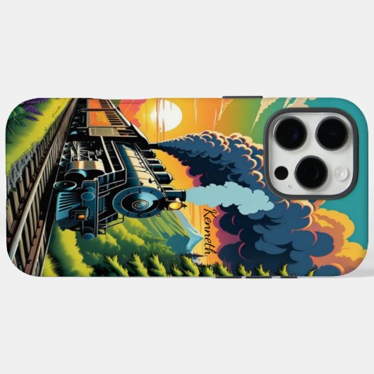 Zonsondergang van stoommachine Case-Mate iPhone case (Achterkant (horizontaal))