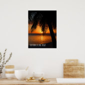 Zonsondergang van tropische palmbomen in Belize Poster (Keuken)