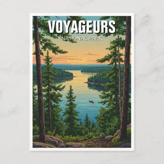 Zonsondergang van Voyageurs National Park Minnesot Briefkaart (Voorkant)
