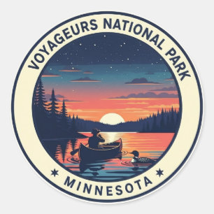 Zonsondergang van Voyageurs National Park Minnesot Ronde Sticker