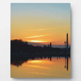 Zonsondergang vanaf Capitol Hill. Fotoplaat