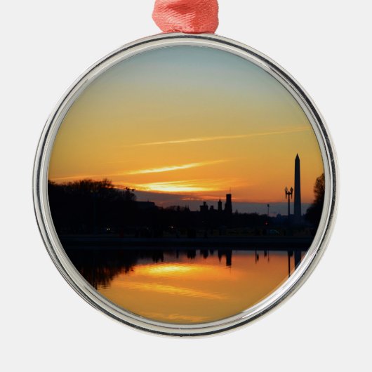Zonsondergang vanaf Capitol Hill. Metalen Ornament (Voorkant)